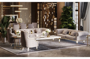 Диван Прадо (велюр серо-бежевый)