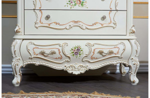 Комод с зеркалом в спальню Шанель (крем)