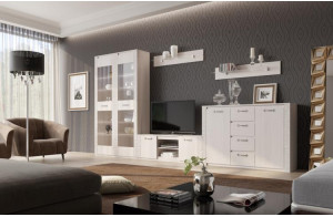 Гостиная Элана от МебельГрад, комплектация 2, цвет Бодега белая