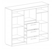 Широкий комод с баром для гостиной Элана, цвет Бодега белая