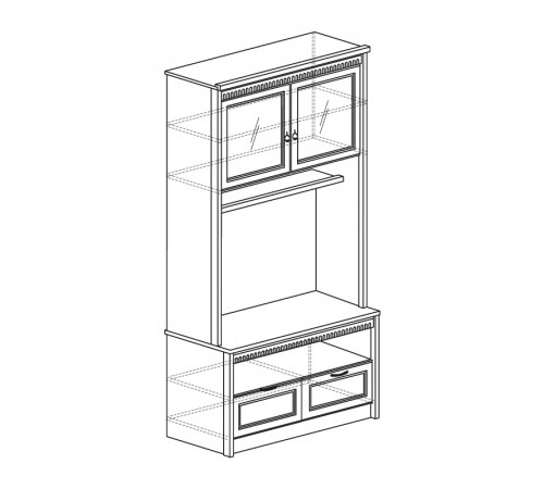 Шкаф витрина комбинированный Лючия 187 темный