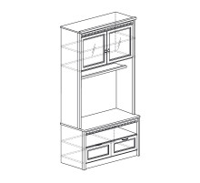 Шкаф витрина комбинированный Лючия 187 светлый